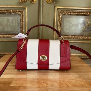 Coach Color block Tilly 23 leather top handle satchel crossbody NWT Authentic